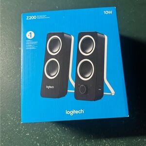 Logitech Z200 Stereo Computer Black Speakers - NIB